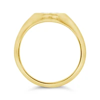 Charmables 10K Yellow Gold Diamond Horseshoe Signet Ring