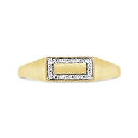Charmables 10K Yellow Gold Diamond Rectangle Signet Ring