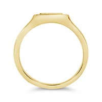 Charmables 10K Yellow Gold Diamond Rectangle Signet Ring