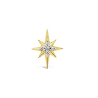 Charmables 10K Yellow Gold Diamond Northern Star Single Stud Earring