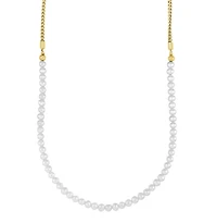 Stainless Steel Franco chain with Pearls