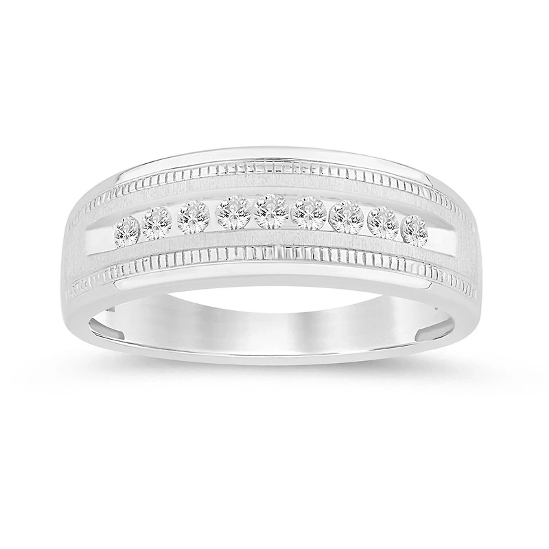 10K White Gold 0.25CTW Diamond Wedding Band