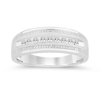 10K White Gold 0.25CTW Diamond Wedding Band