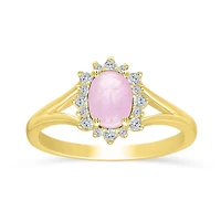 POLAR PINK 10K Yellow Gold Pink Sapphire and Diamond Ring