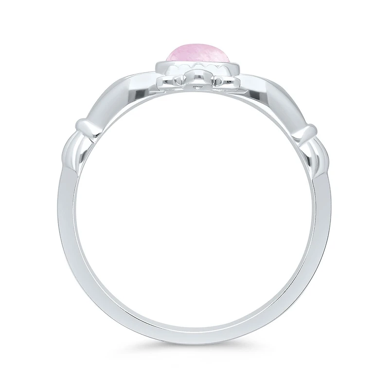 POLAR PINK Sterling Silver Pink Sapphire Claddagh Ring
