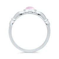 POLAR PINK Sterling Silver Pink Sapphire Claddagh Ring
