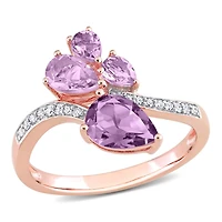 Julianna B 14K Rose Gold Amethyst and Diamond Ring