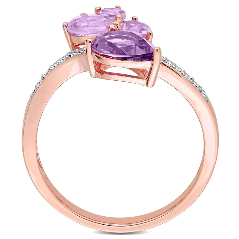 Julianna B 14K Rose Gold Amethyst and Diamond Ring