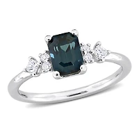 Julianna B 14K White Gold Blue Spinel and Diamond Ring