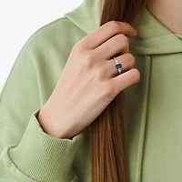 Julianna B 14K White Gold Blue Spinel and Diamond Ring