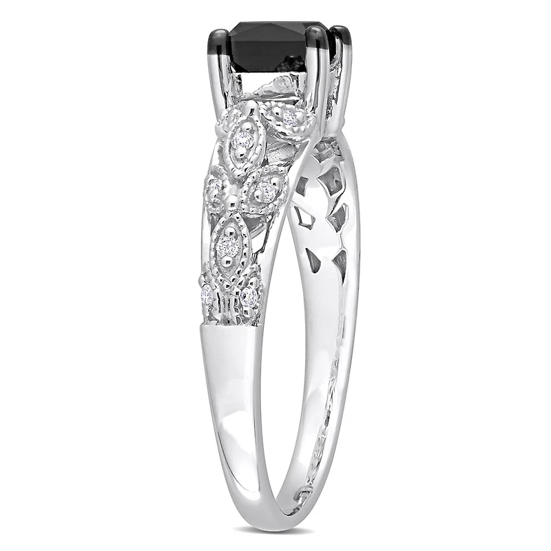 Julianna B 14K White Gold Black & White 1.00CTW Diamond Ring