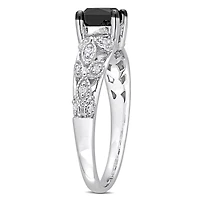 Julianna B 14K White Gold Black & White 1.00CTW Diamond Ring