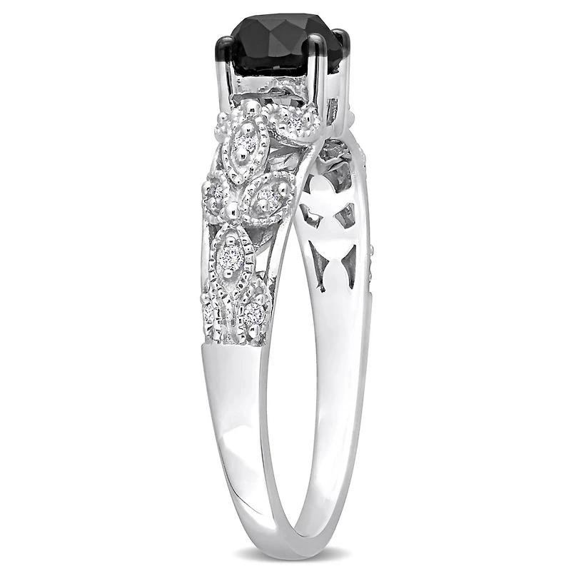 Julianna B 14K White Gold Black & White 1.00CTW Diamond Fashion Ring