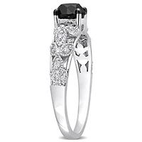 Julianna B 14K White Gold Black & White 1.00CTW Diamond Fashion Ring
