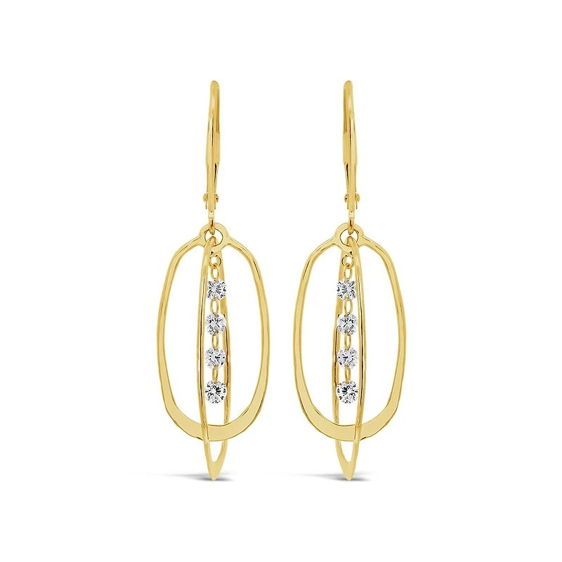Brevani 10K Yellow Gold 0.38CTW Diamond Dangle Earrings