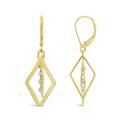 Brevani 10K Yellow Gold 0.29CTW Diamond Dangle Earrings