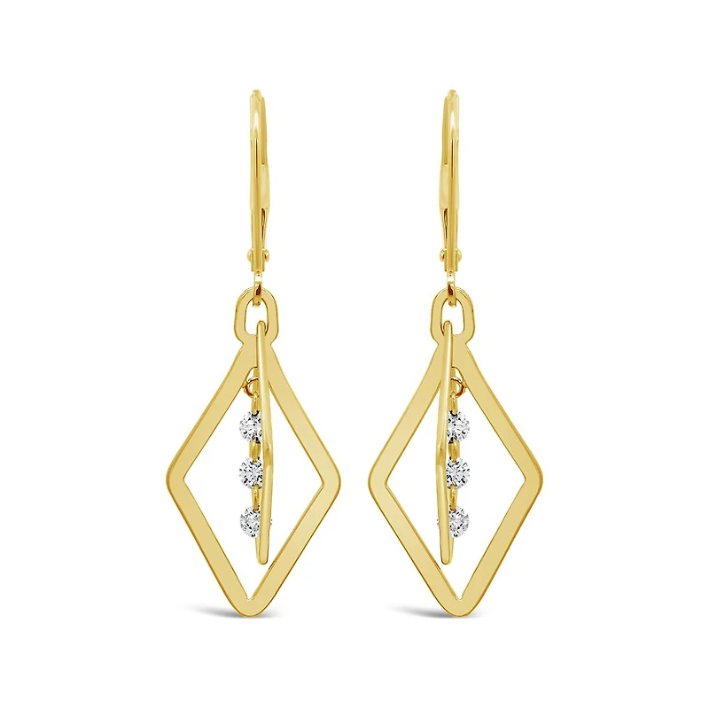 Brevani 10K Yellow Gold 0.29CTW Diamond Dangle Earrings