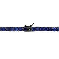Julianna B Sterling Silver Created Blue Sapphire With Black Rhodium 20" Necklace