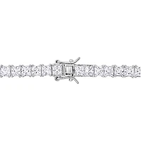 Julianna B Sterling Silver Created White Sapphire Men's Tennis 20" Necklace