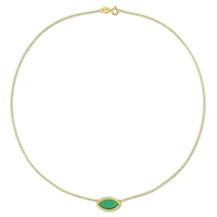 Julianna B Yellow Plated Sterling Silver Green Chalcedony Necklace