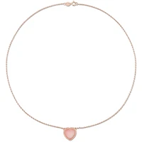 Julianna B Rose Plated Sterling Silver Heart Shape Pink Opal Necklace
