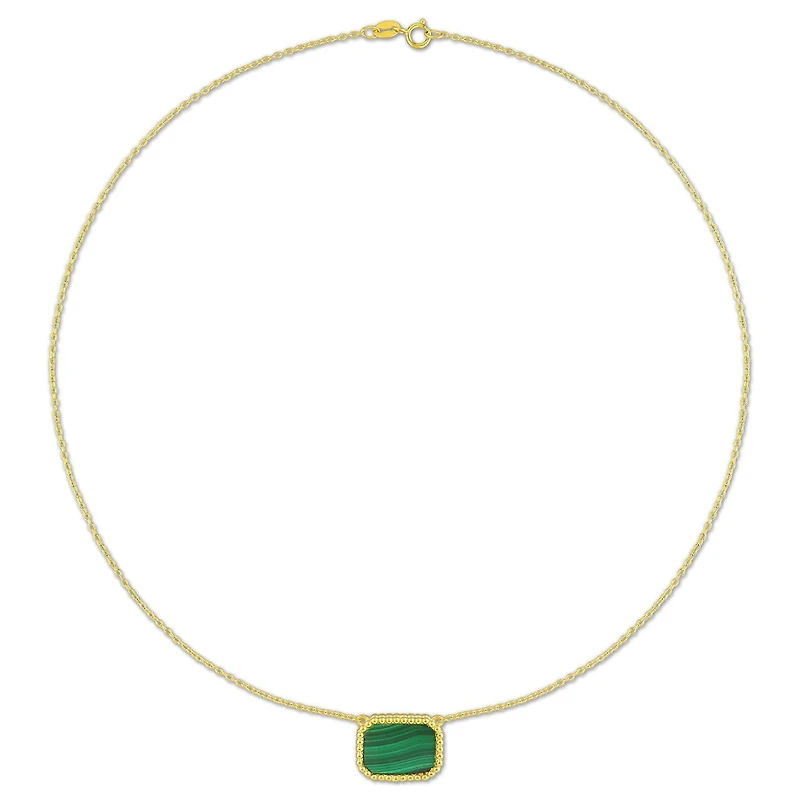 Julianna B Yellow Plated Sterling Silver Malachite Necklace