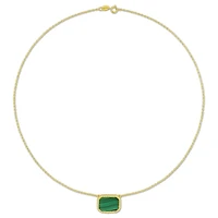 Julianna B Yellow Plated Sterling Silver Malachite Necklace