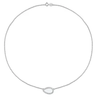 Julianna B Sterling Silver Pear Shape White Agate Necklace