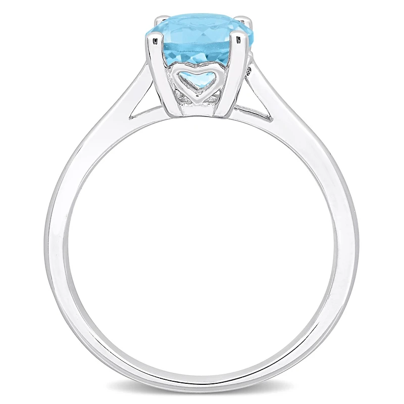 Julianna B Sterling Silver Blue Topaz Solitaire Ring