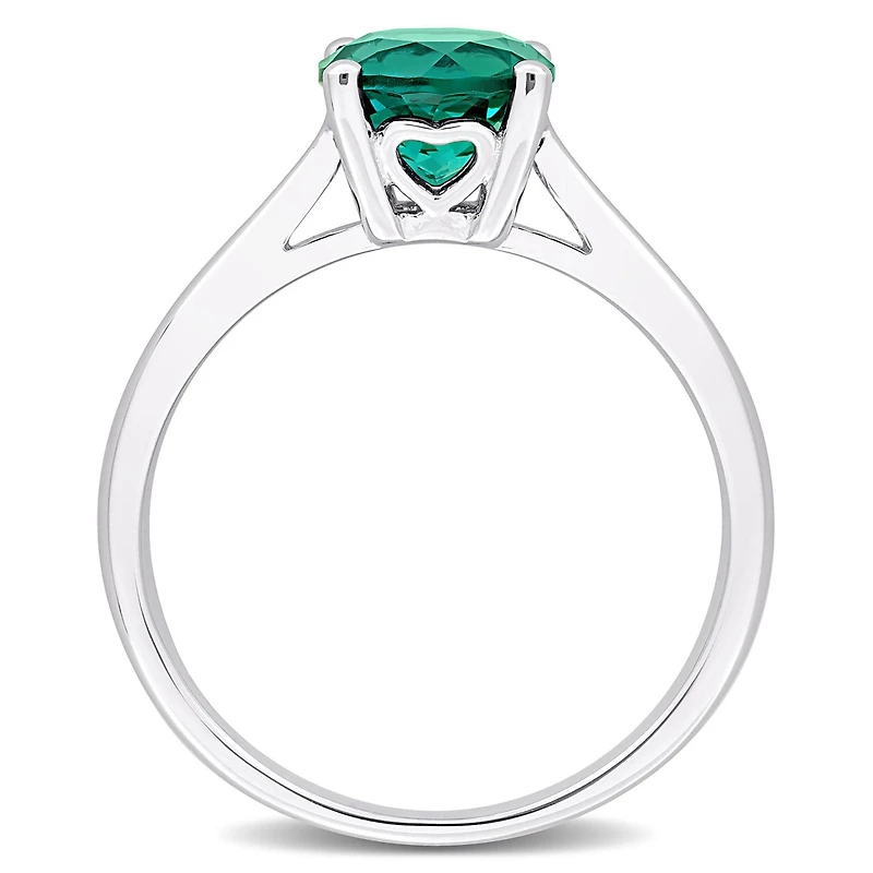 Julianna B Sterling Silver Created Emerald Solitaire Ring
