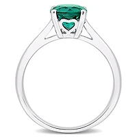 Julianna B Sterling Silver Created Emerald Solitaire Ring