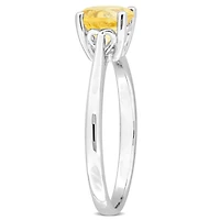 Julianna B Sterling Silver Citrine Solitaire Ring
