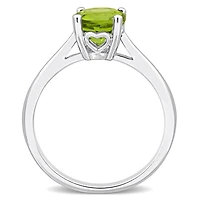 Julianna B Sterling Silver Peridot Solitaire Ring