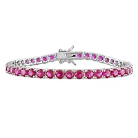 Julianna B Sterling Silver Created Ruby 7.5" Bracelet