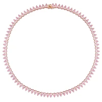 Julianna B Rose Plated Sterling Silver Pink Cubic Zirconia Tennis 18" Necklace