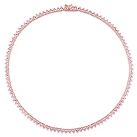 Julianna B Rose Plated Sterling Silver Pink Cubic Zirconia Tennis 18" Necklace