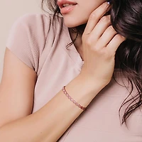 Julianna B Rose Plated Sterling Silver Pink Cubic Zirconia 7.25" Bracelet