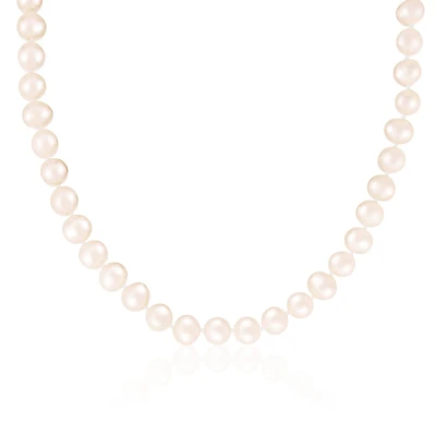Sterling Silver 7-8mm White Freshwater Pearl 32" Necklace