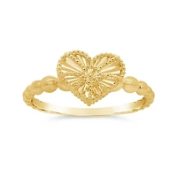 10K Yellow Gold Heart Ring