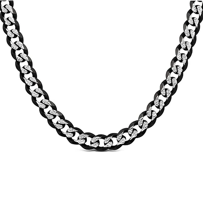 Sterling Silver Black Ruthenium 20" 6.25mm Curb Chain