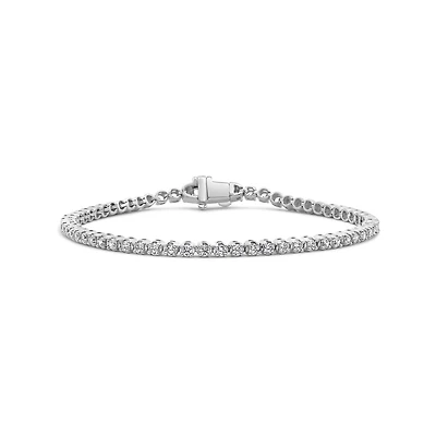 New Brilliance 10K White Gold Lab Grown 2.05CTW Diamond Tennis Bracelet