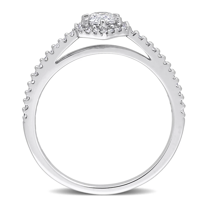 Julianna B 14K White Gold 0.49CTW Diamond Halo Bridal Ring
