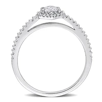 Julianna B 14K White Gold 0.49CTW Diamond Halo Bridal Ring