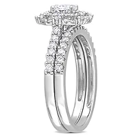 Julianna B 14K White Gold 0.98CTW Diamond Oval Shaped Bridal Ring