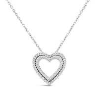 Sterling Silver Diamond Heart Pendant