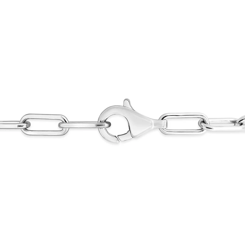 Sterling Silver 0.15CTW Diamond Infinity Heart Paperclip Bracelet