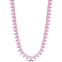 Julianna B Created Pink Sapphire 18" Tennis Necklace