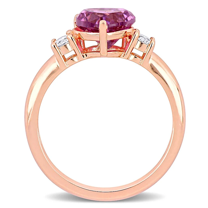 Julianna B Created White Sapphire and Pink Cubic Zirconia Heart Ring
