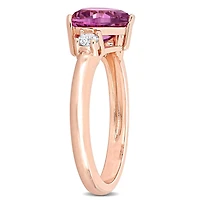 Julianna B Created White Sapphire and Pink Cubic Zirconia Heart Ring