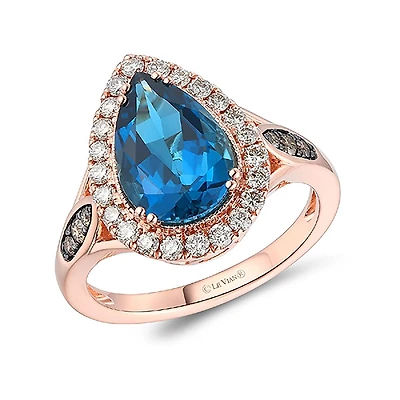Le Vian 14K Strawberry Gold Blue Topaz & 0.50CTW Diamond Ring